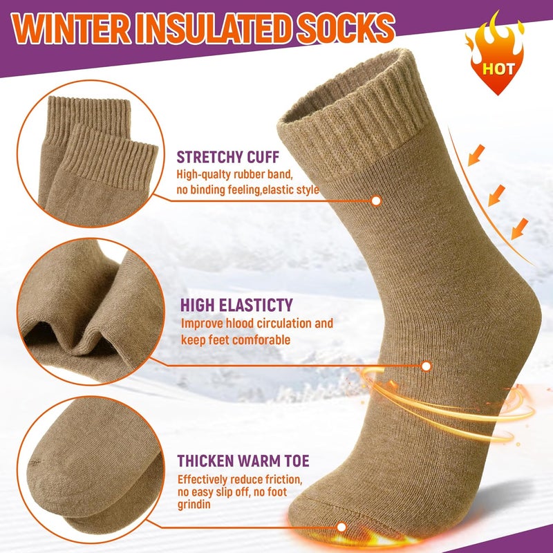 AMENLAN Store Women Heated Socks Ski Winter Thermal Hiking Snowboarding Thick Boot Insulated Socks 3 Pairs - Image 4